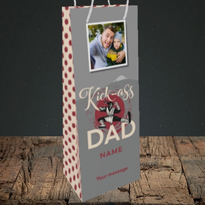 Picture of Kick-Ass Dad, Father's Day Design, Bottle Bag