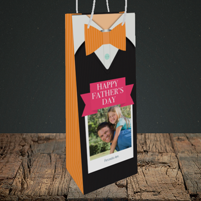 Picture of Bowtie, Father's Day Design, Bottle Bag