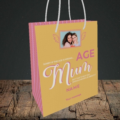 Picture of Wrong Age Mum, Birthday Design, Small portrait Gift Bag