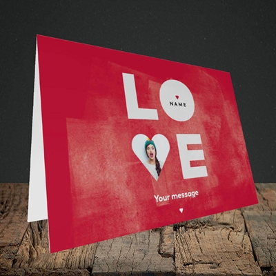 Picture of Love Type (stacked), Valentine's Design, Landscape Greetings Card