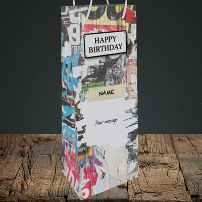 Picture of Graffiti, (Without Photo) Birthday Design, Bottle Bag