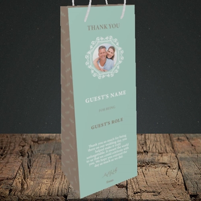 Picture of Traditional Foliage Teal SG, Wedding Design, Bottle Bag