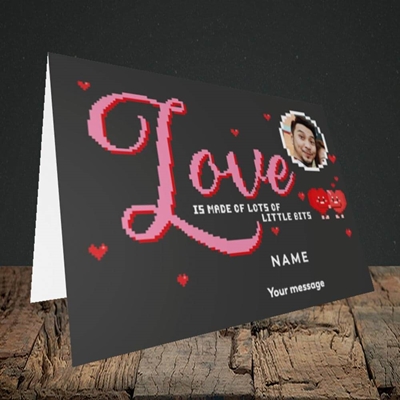 Picture of Love Bits, Valentine's Design, Landscape Greetings Card
