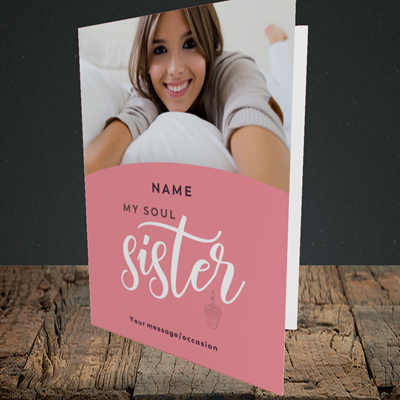 Picture of Soul Sister, Birthday Design, Portrait Greetings Card