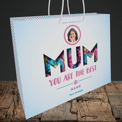 Picture of Mum You Are The Best (flower cut out), Medium Landscape Gift Bag