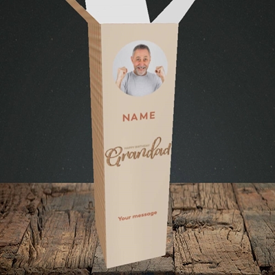 Picture of Grandad, Birthday Design, Upright Bottle Box