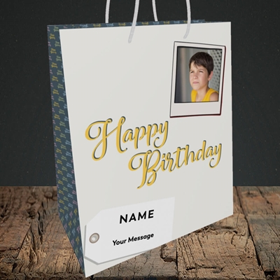 Picture of 2. A Happy Birthday Polaroid, Birthday Design, Medium Portrait Gift Bag