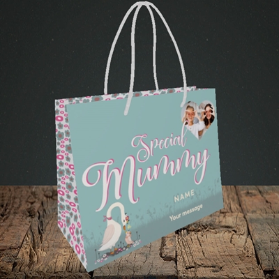 Picture of Mummy Swan, Mother's Day Design, Small Landscape Gift Bag