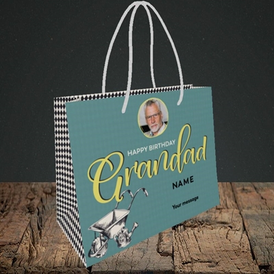 Picture of Grandad Gardening, Birthday Design, Small Landscape Gift Bag