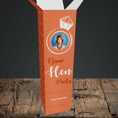 Picture of Hen Party Orange, Wedding Design, Upright Bottle Box