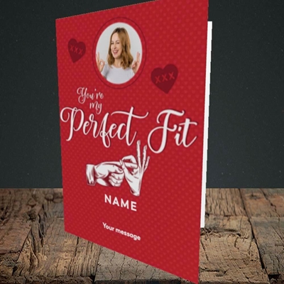 Picture of Perfect Fit, Valentine's Design, Portrait Greetings Card