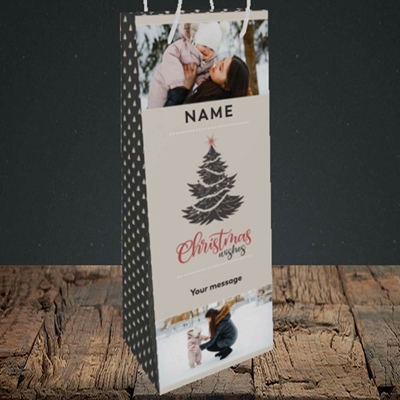 Picture of Tree & Wishes, Christmas Design, Bottle Bag