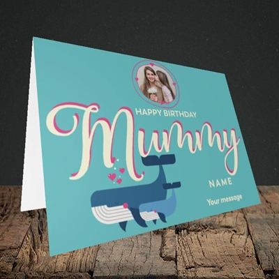 Picture of Mummy Whale, Birthday Design, Landscape Greetings Card