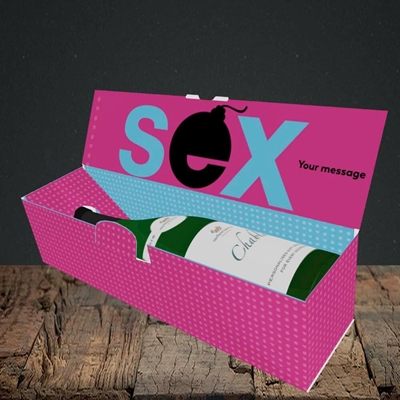 Picture of Sex Bomb - Pink(Without Photo), Valentine's Design, Lay-down Bottle Box