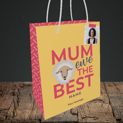 Picture of Ewe The Best, Mother's Day Design, Small Portrait Gift Bag