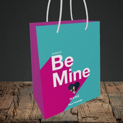 Picture of Always be Mine (type), Valentine's Design, Small Portrait Gift Bag