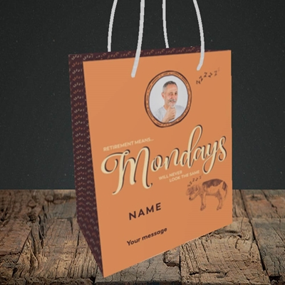 Picture of Mondays, Retirement Design, Small Portrait Gift Bag
