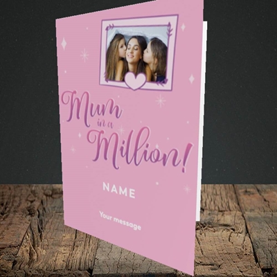 Picture of Mum In A Million, Birthday Design, Portrait Greetings Card