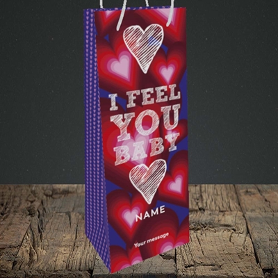 Picture of I Feel You Baby(Without Photo), Valentine's Design, Bottle Bag