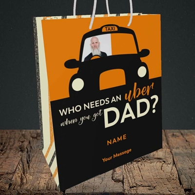 Picture of Uber Dad, Father's Day Design, Medium Portrait Gift Bag