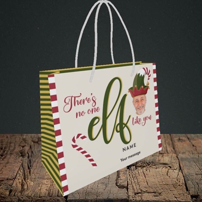 Picture of No One Elf, Christmas Design, Small Landscape Gift Bag