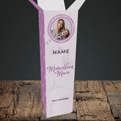 Picture of Marvellous Mum, Mother's Day Design, Upright Bottle Box