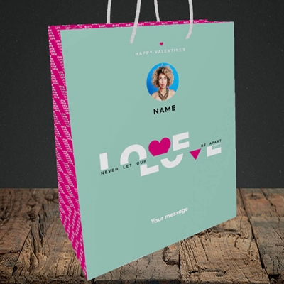 Picture of Never Let Our Love Be Apart, Valentine's Design, Small Portrait Gift Bag