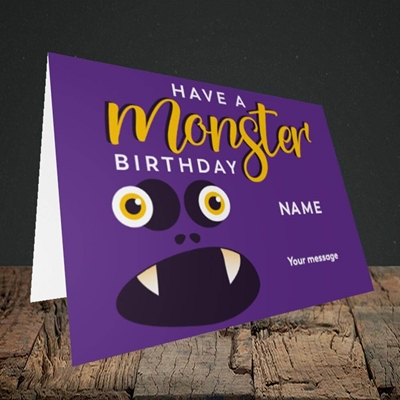 Picture of Monster Face(Without Photo), Birthday Design, Landscape Greetings Card