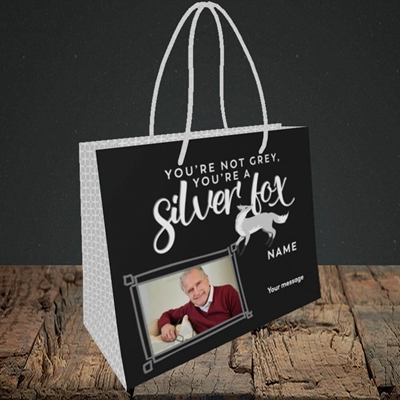 Picture of Silver Fox, Birthday Design, Small Landscape Gift Bag