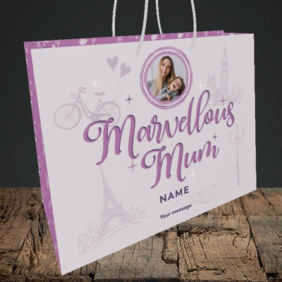 Picture of Marvellous Mum, Mother's Day Design, Medium Landscape Gift Bag