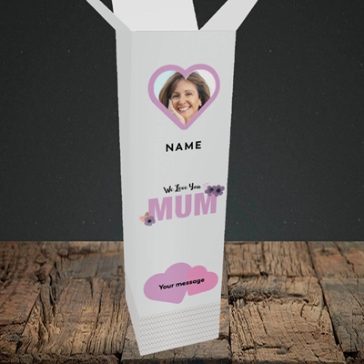 Picture of We Love Mum, Mother's Day Design, Upright Bottle Box