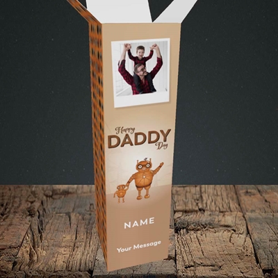 Picture of Daddy Robot, Father's Day Design, Upright Bottle Box