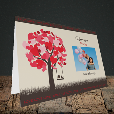 Picture of Lovebirds, Valentine's Design, Landscape Greetings Card