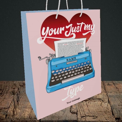 Picture of Just My Type(Without Photo), Valentine's Design, Medium Portrait Gift Bag