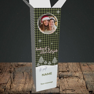 Picture of Cold Outside, Christmas Design, Upright Bottle Box
