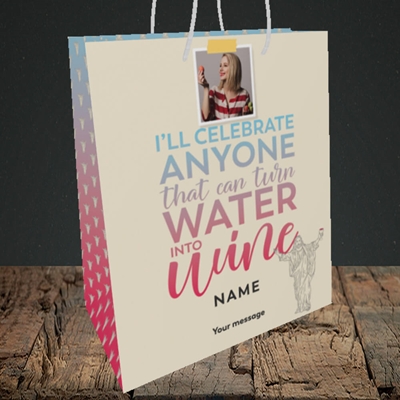 Picture of Water To Wine, Easter Design, Medium Portrait Gift Bag