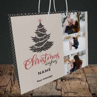 Picture of Tree & Wishes, Christmas Design, Medium Landscape Gift Bag