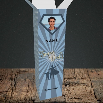 Picture of Super Dad, Birthday Design, Upright Bottle Box