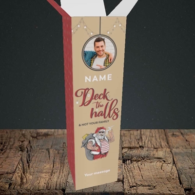 Picture of Deck The Halls, Christmas Design, Upright Bottle Box