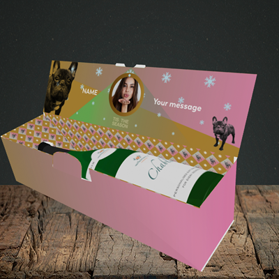 Picture of Tis The Frenchie, Christmas Design, Lay-down Bottle Box