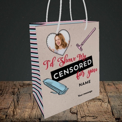 Picture of Shave My Censored, Valentine's Design, Small Portrait Gift Bag