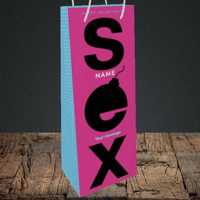 Picture of Sex Bomb - Pink(Without Photo), Valentine's Design, Bottle Bag
