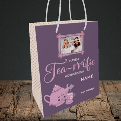 Picture of Tea-rrific, Mother's Day Design, Small Portrait Gift Bag