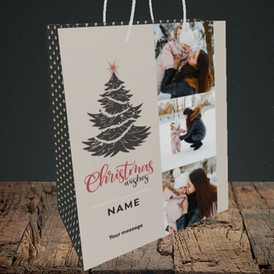 Picture of Tree & Wishes, Christmas Design, Medium Portrait Gift Bag