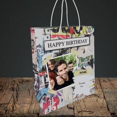 Picture of Graffiti, Birthday Design, Small Portrait Gift Bag