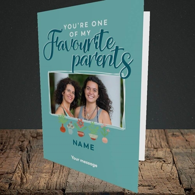 Picture of Favourite Parents, Mother's Day Design, Portrait Greetings Card
