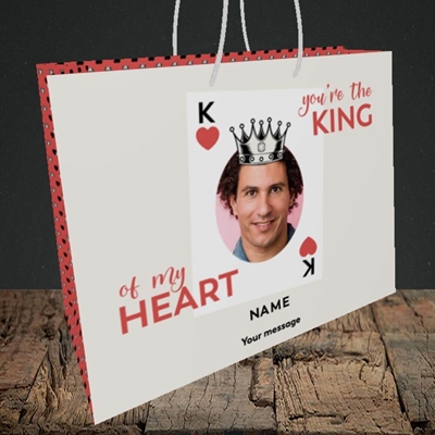 Picture of King Of My Heart, Valentine's Design, Medium Landscape Gift Bag