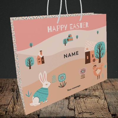Picture of Easter Farm(Without Photo), Easter Design, Medium Landscape Gift Bag