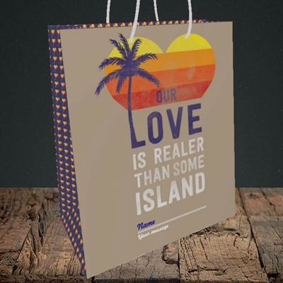 Picture of Our Love Is Realer(Without Photo), Valentine's Design, Medium Portrait Gift Bag