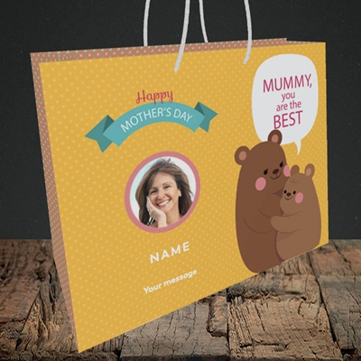 Picture of Mummy You Are The Best Bear, Mother's Day Design, Medium Landscape Gift Bag